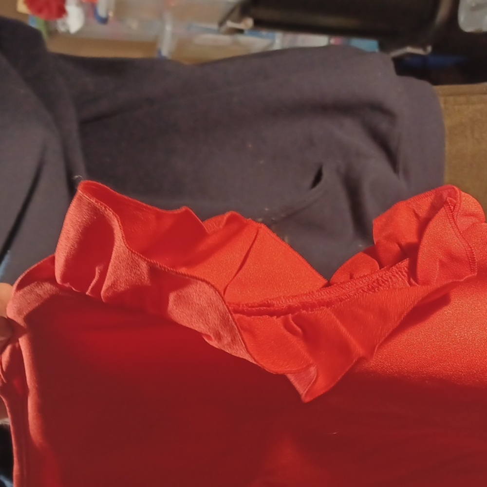 Red Ruffle Blouse - Picture 4 of 6